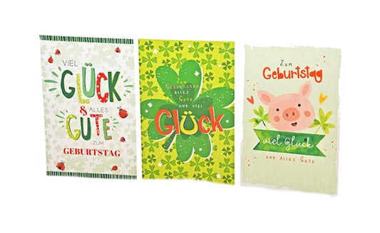 Geburtstagskarte Glueck Stueck Motive