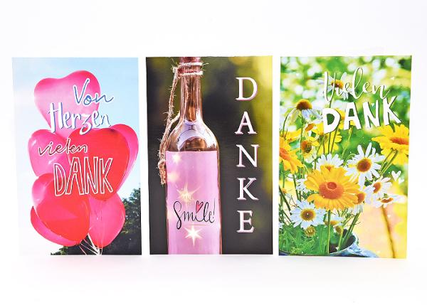 Danksagungskarte geprägt Stück Motive