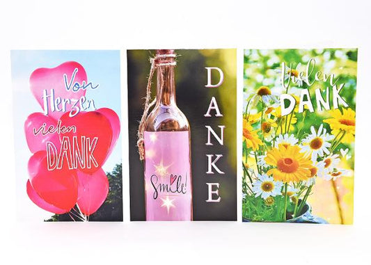 Danksagungskarte geprägt Stück Motive