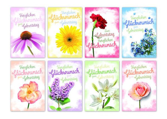 Blumen Geburtstagskarte sortiert