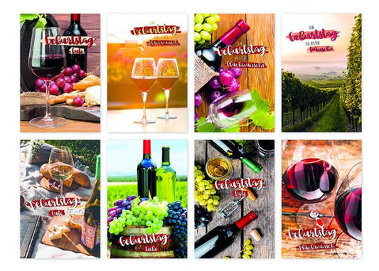 Wein Geburtstagskarte sortiert