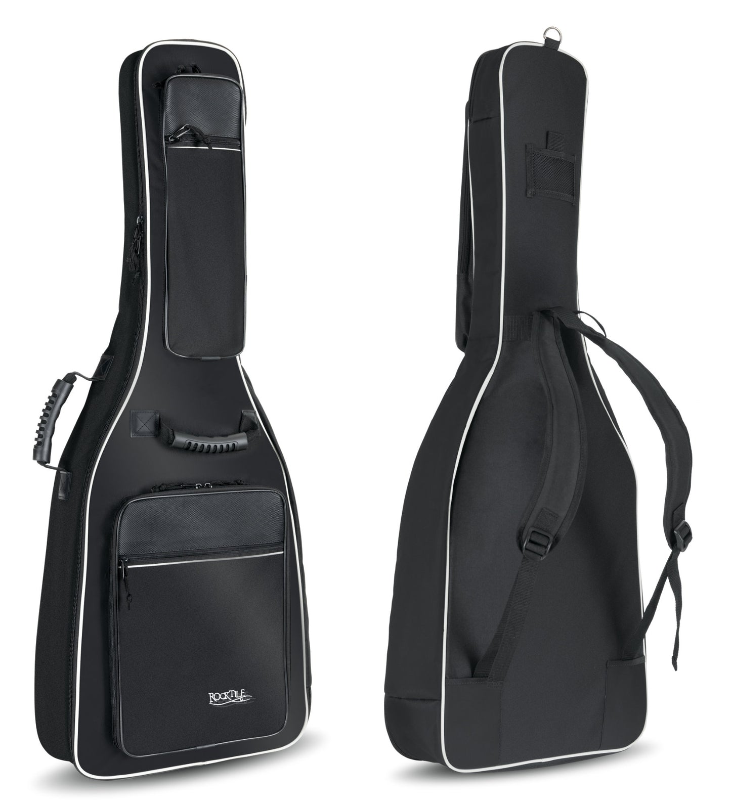 Produktbild von Rocktile Klassik-Gitarrentasche Deluxe - gepolstert mit Rucksackgarnitur Schwarz
