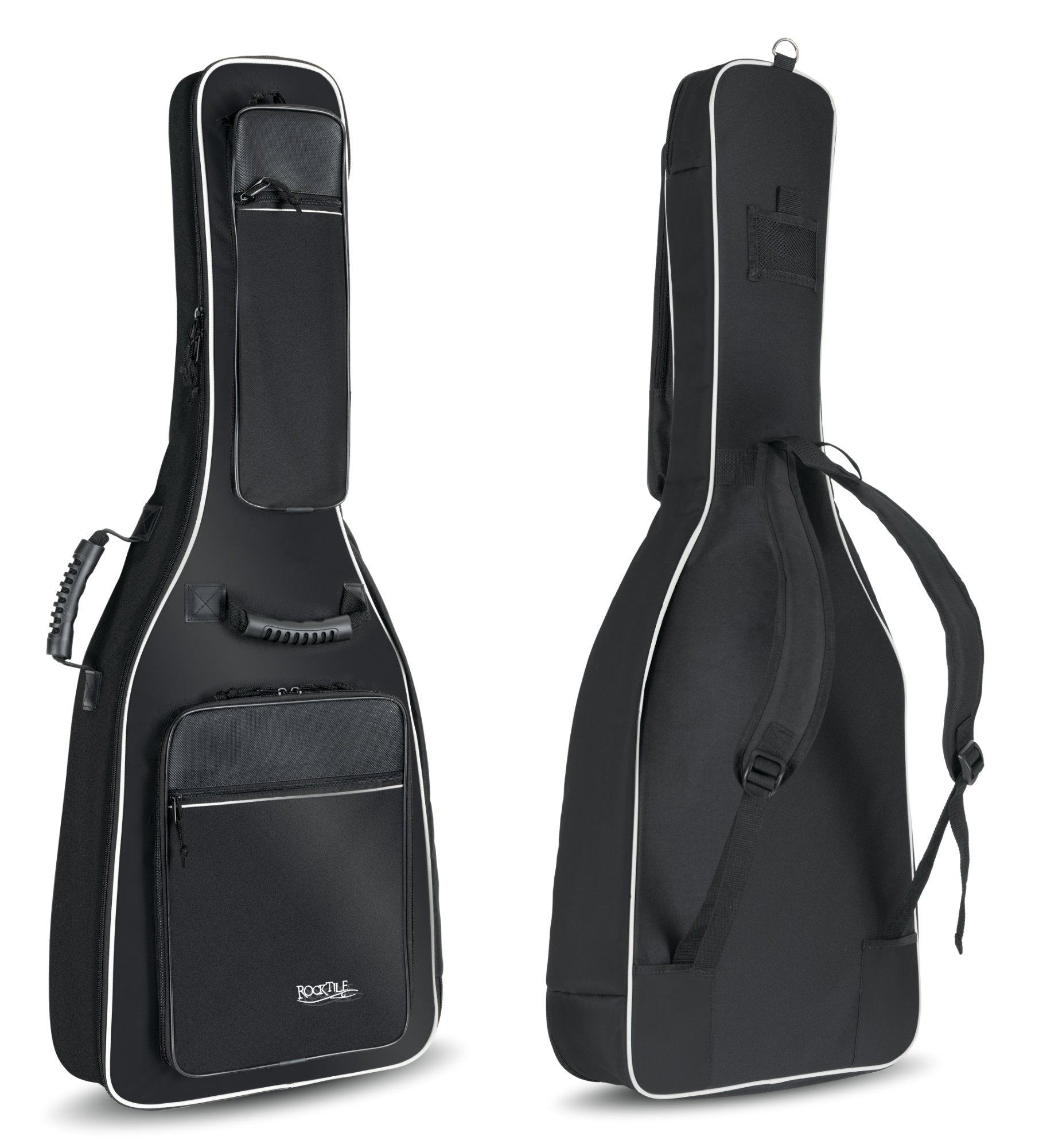 Produktbild von Rocktile Klassik-Gitarrentasche Deluxe - gepolstert mit Rucksackgarnitur Schwarz