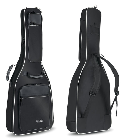 Produktbild von Rocktile Klassik-Gitarrentasche Deluxe - gepolstert mit Rucksackgarnitur Schwarz