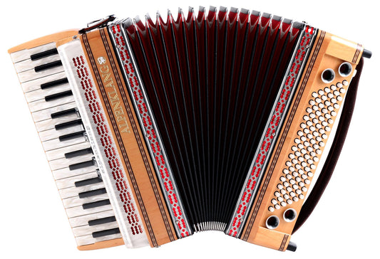 Produktbild von Alpenklang Pro Akkordeon III 96 Tasten-Steirische, Erle mit roter Einlage in der Zierblende