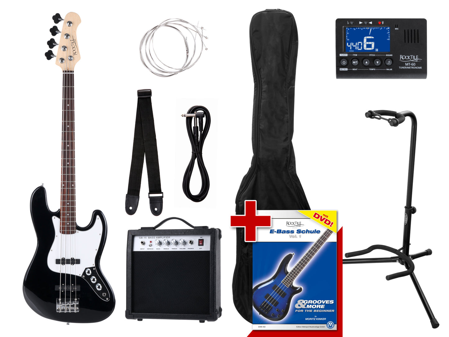 Produktbild von Rocktile Groover's Pack JB E-Bass Black Set II