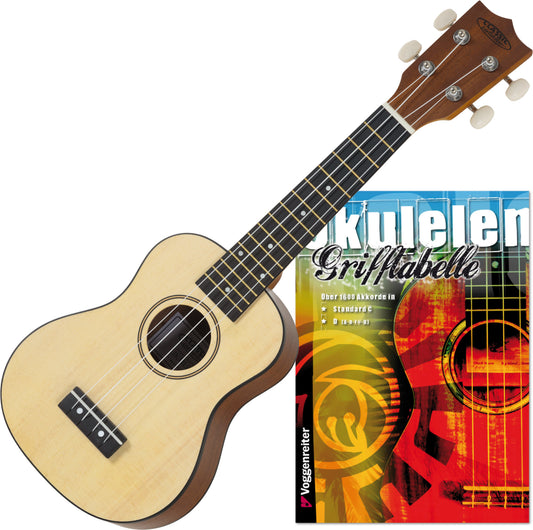 Produktbild von Classic Cantabile Ukulele Sopran Natur Set inkl. Grifftabelle