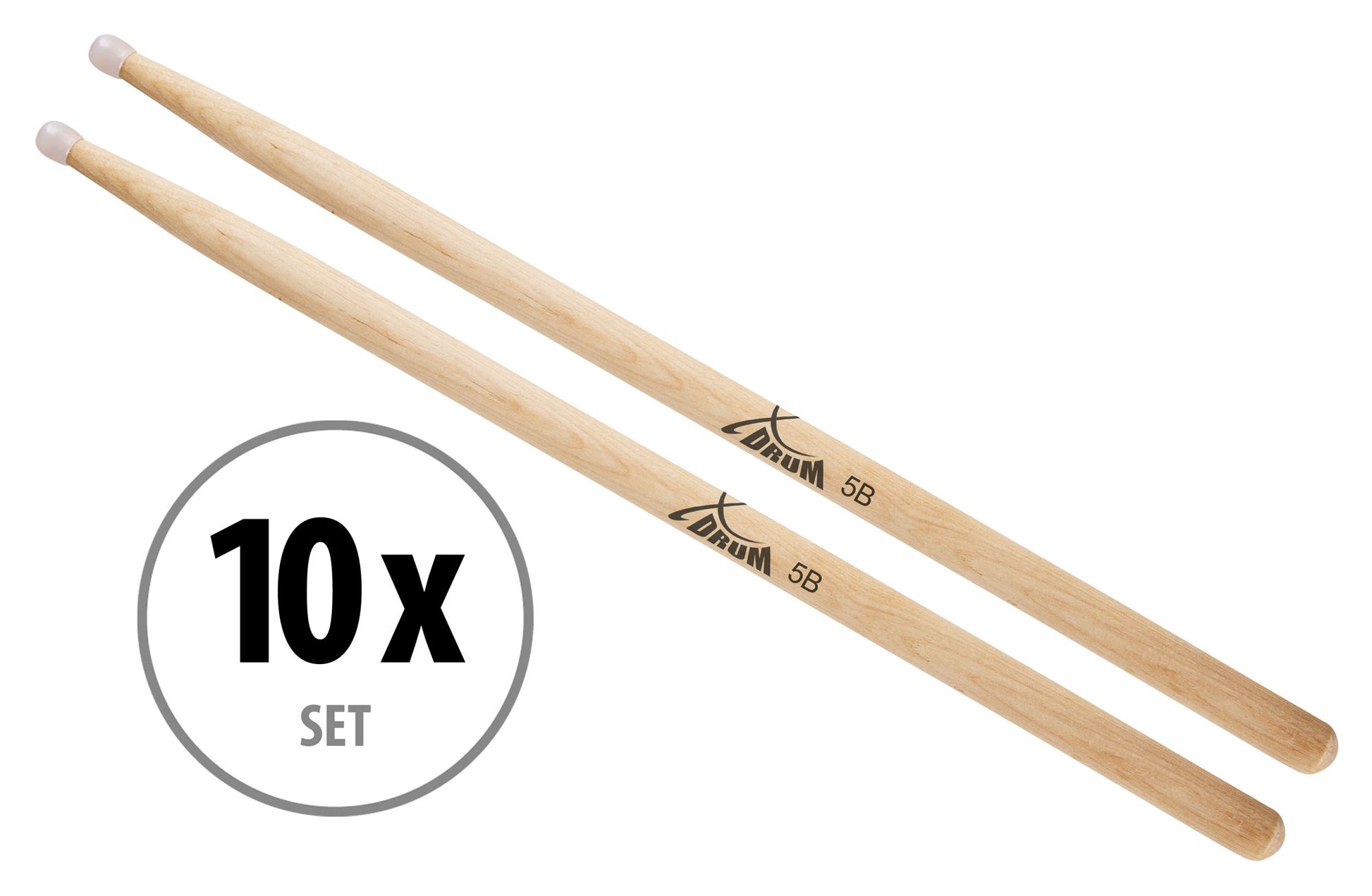 Produktbild von 10 Paar XDrum Schlagzeug Sticks 5B Nylon Tip