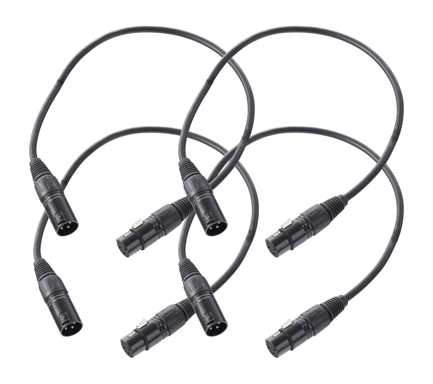 Produktbild von Pronomic Stage XFXM-0.5 Mikrofonkabel XLR 0,5 m Schwarz 4er Set
