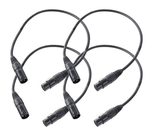Produktbild von Pronomic Stage XFXM-0.5 Mikrofonkabel XLR 0,5 m Schwarz 4er Set