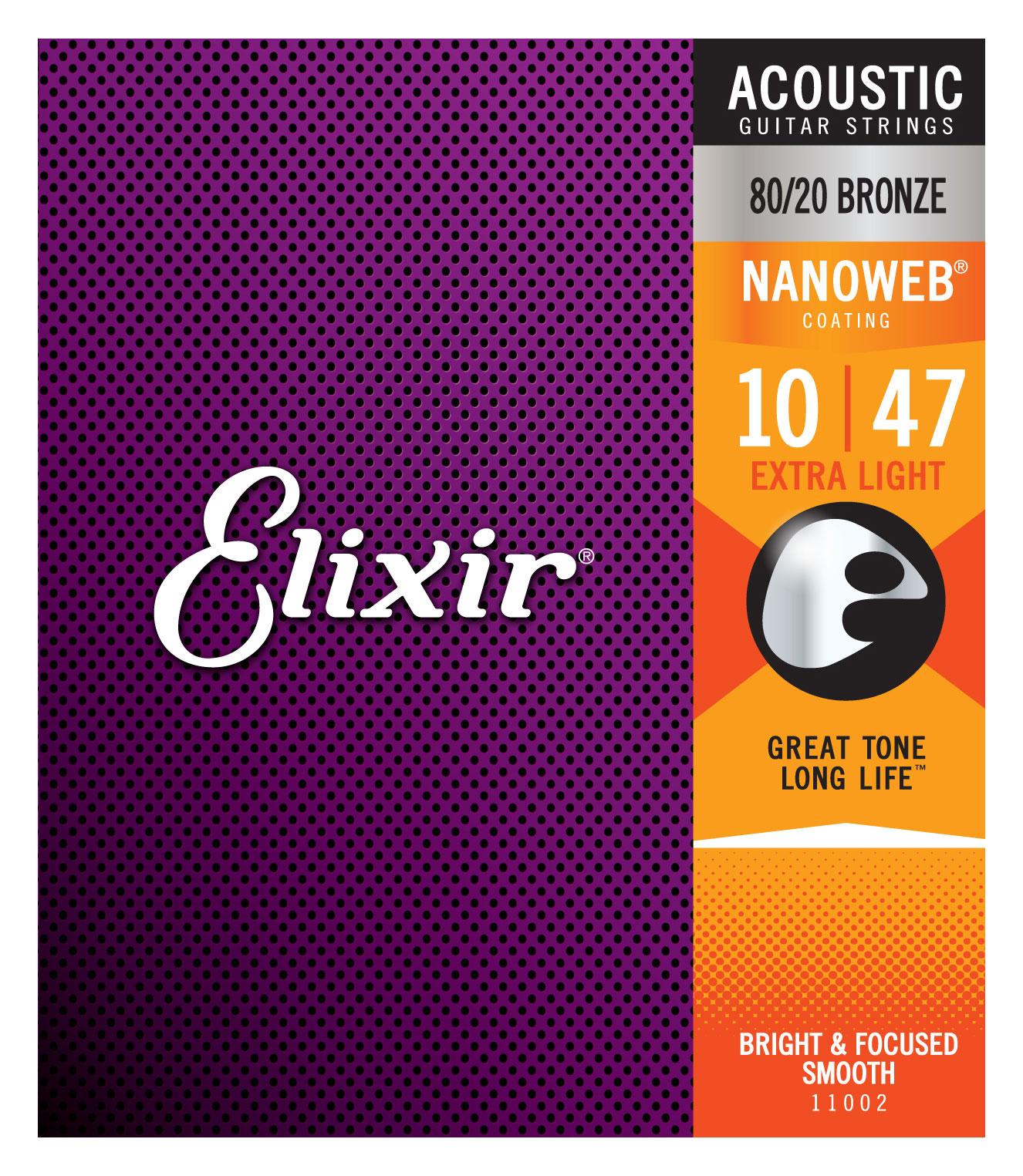 Produktbild von Elixir 11002 Akustik 80/20 Nanoweb Extra Light