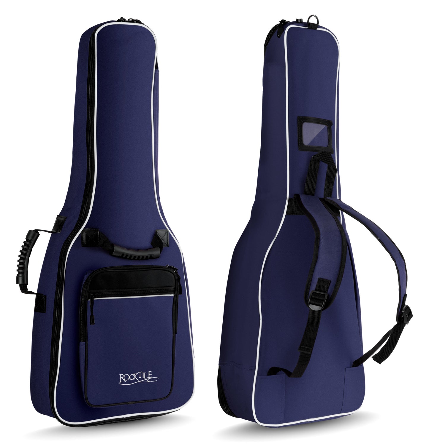 Produktbild von Rocktile Klassik-Gitarrentasche 1/2 - gepolstert mit Rucksackgarnitur Blau