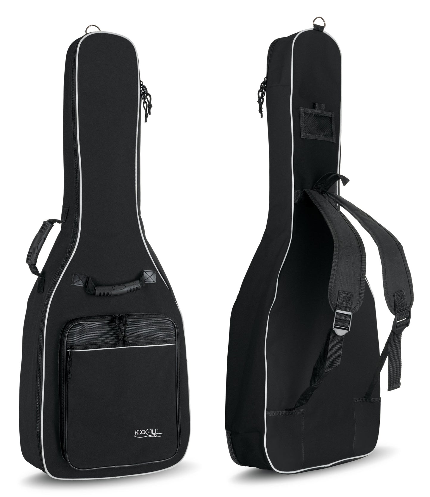 Produktbild von Rocktile Klassik-Gitarrentasche - gepolstert mit Rucksackgarnitur Schwarz