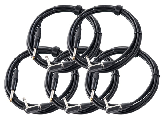 Produktbild von Pronomic Stage INST-A-3 Instrumentenkabel Winkelstecker 3 m schwarz 5x Set