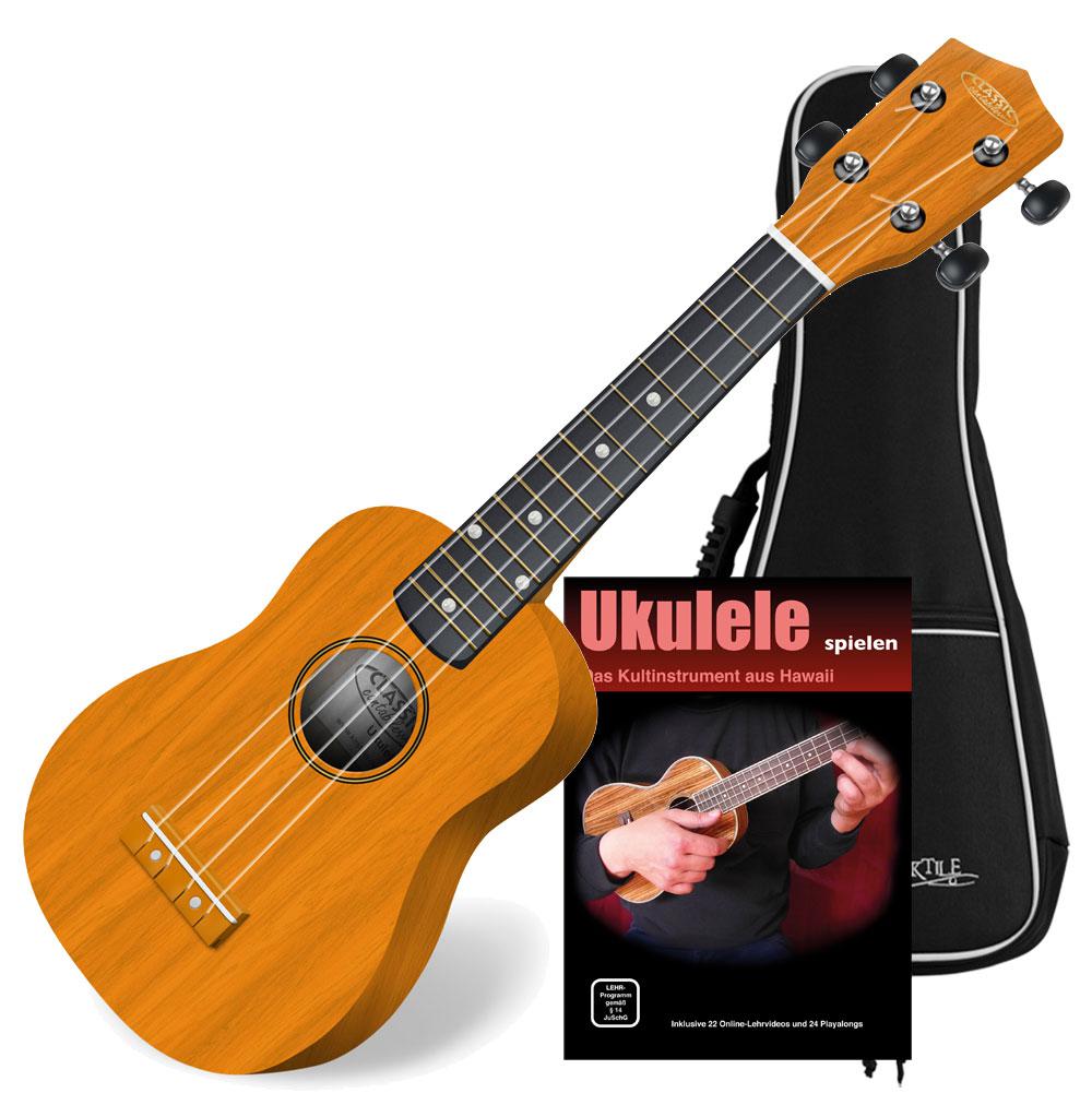 Produktbild von Classic Cantabile US-100 NAT Sopran-Ukulele Natur Set inkl. Tasche + Lernheft