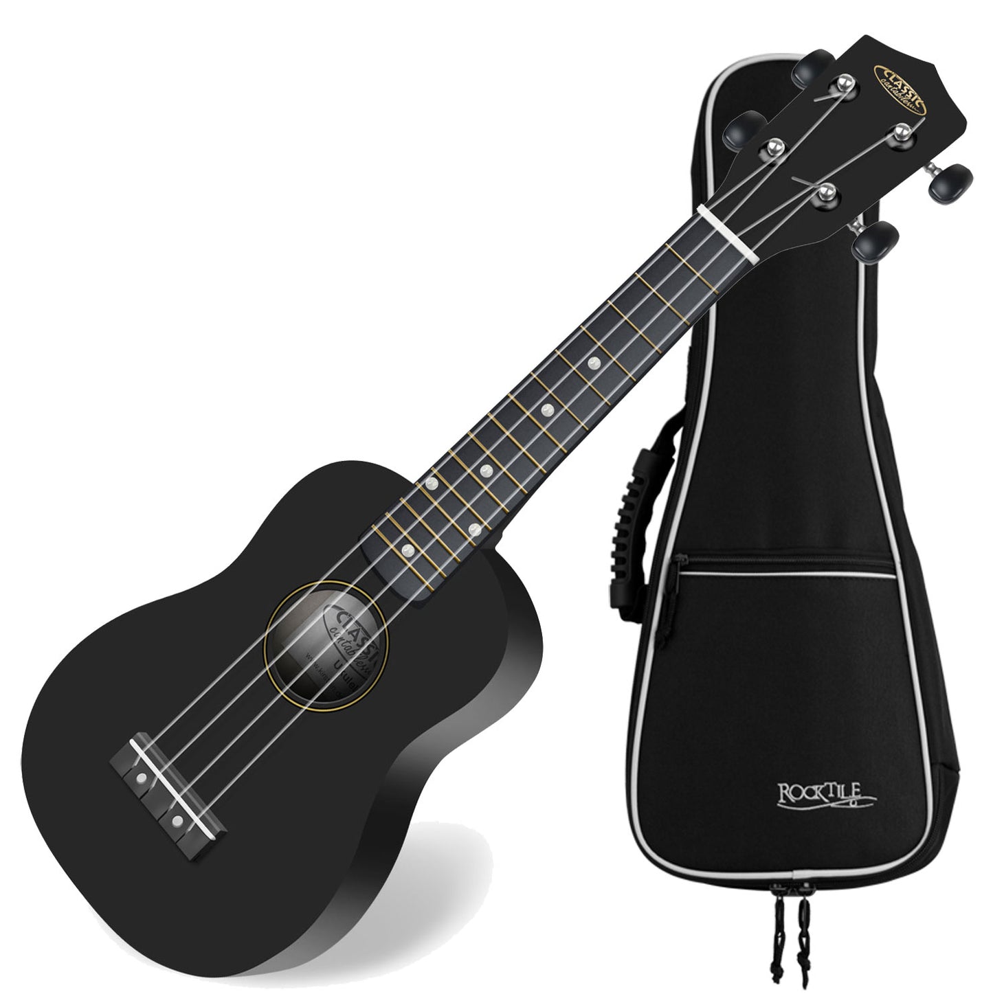 Produktbild von Classic Cantabile US-100 BK Sopran-Ukulele Schwarz Set inkl. Tasche