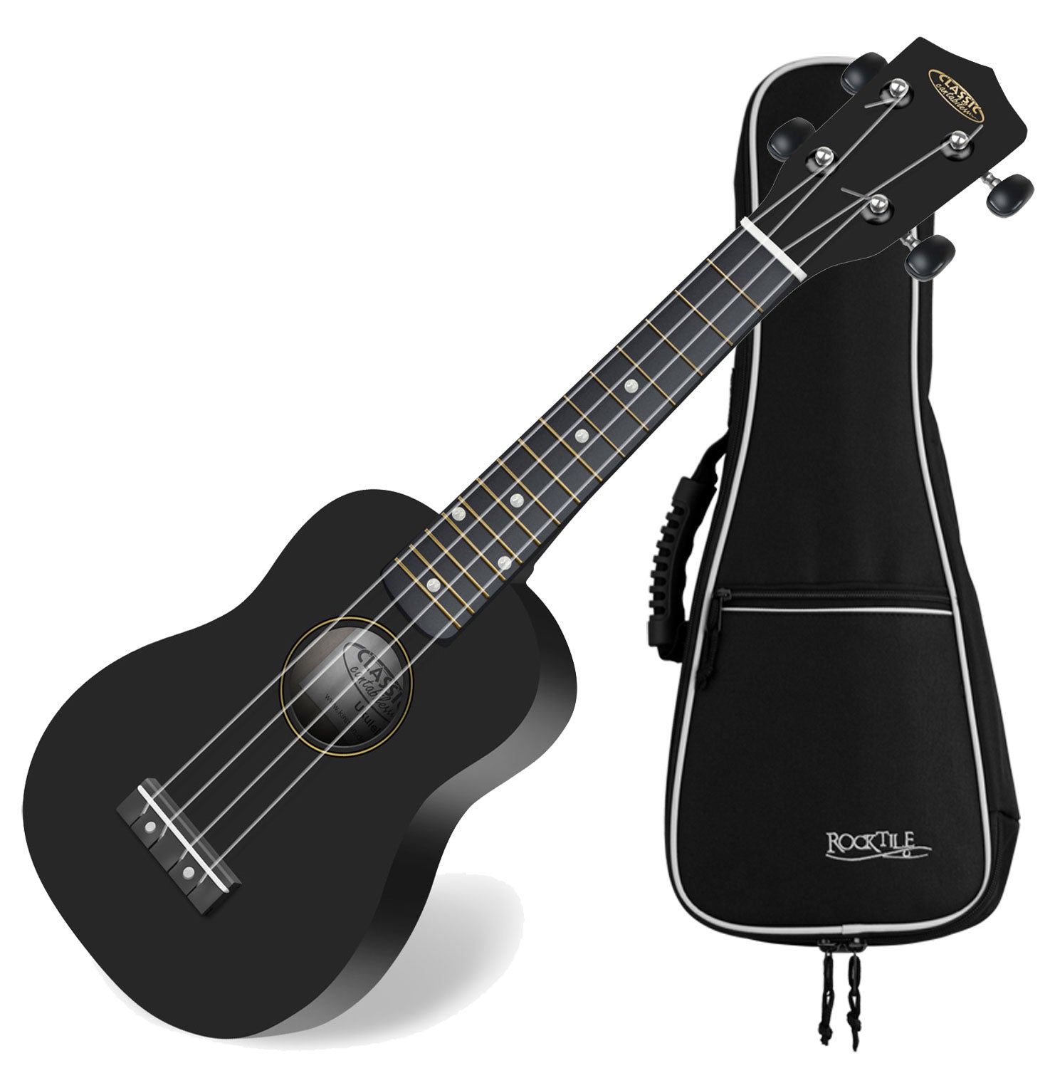 Produktbild von Classic Cantabile US-100 BK Sopran-Ukulele Schwarz Set inkl. Tasche