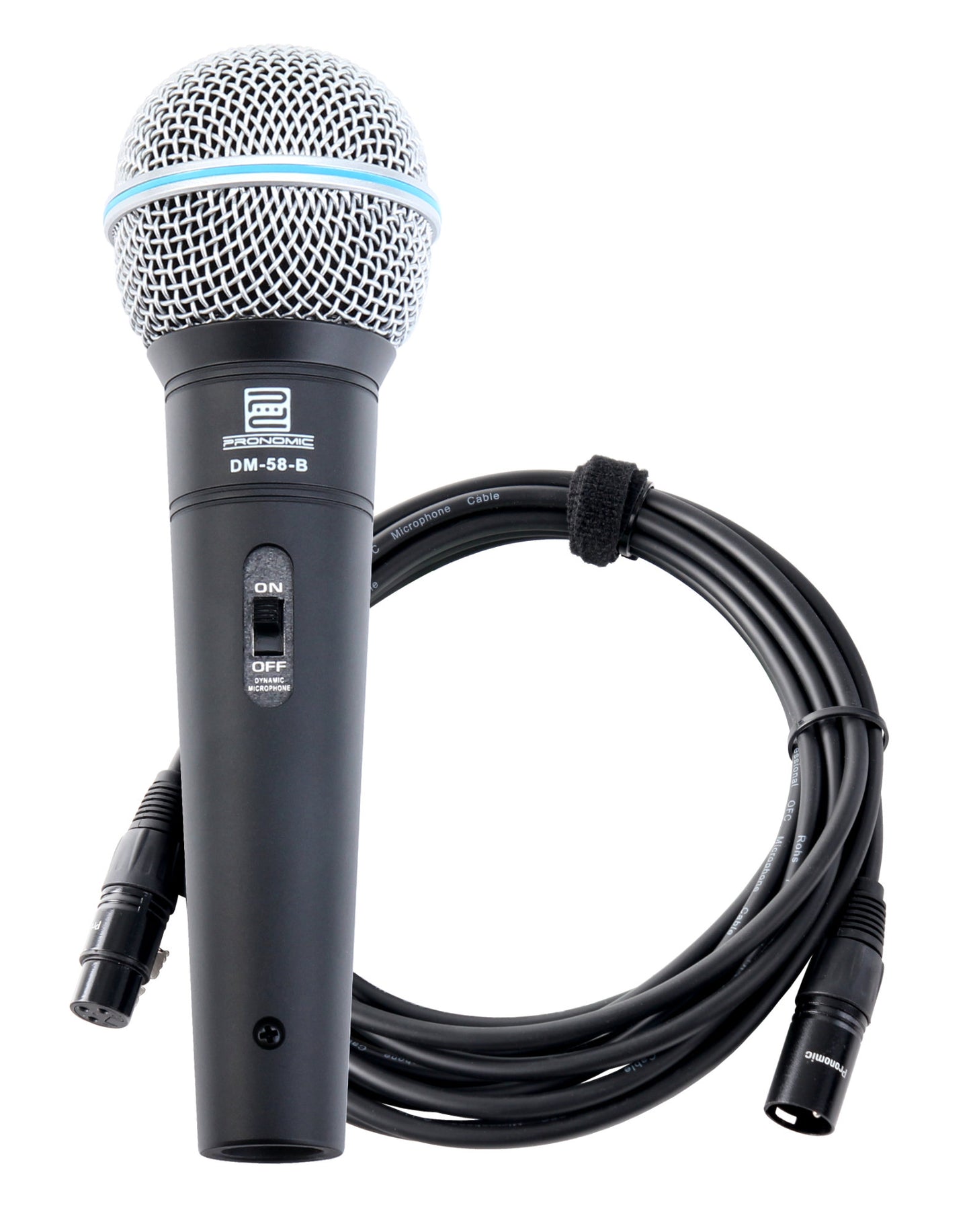Produktbild von Pronomic DM-58-B Vocal Mikrofon mit Schalter SET inkl. 5m XLR Kabel
