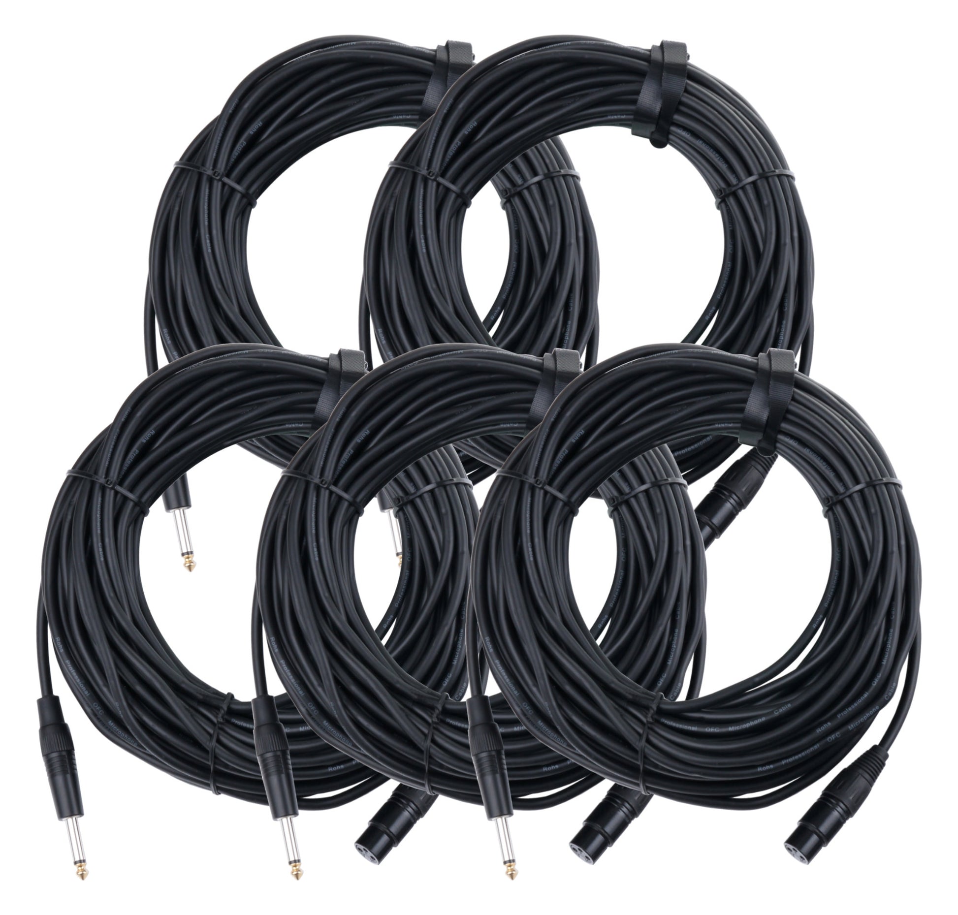 Produktbild von Pronomic Stage XFJ-20 Mikrofonkabel XLR/Klinke 20 m Schwarz 5er Set