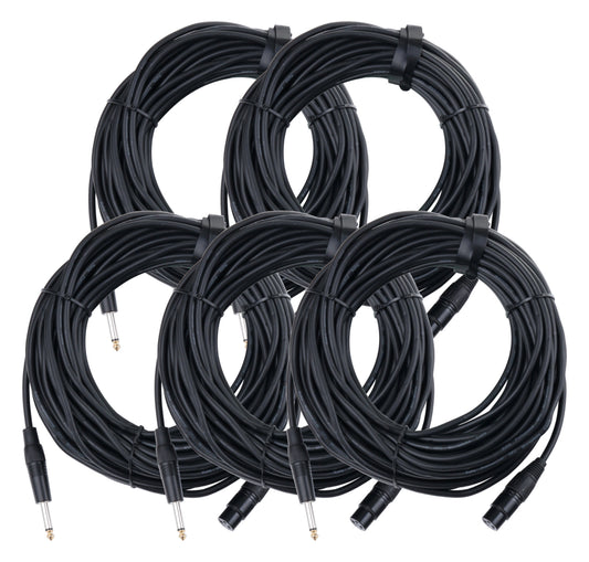 Produktbild von Pronomic Stage XFJ-20 Mikrofonkabel XLR/Klinke 20 m Schwarz 5er Set