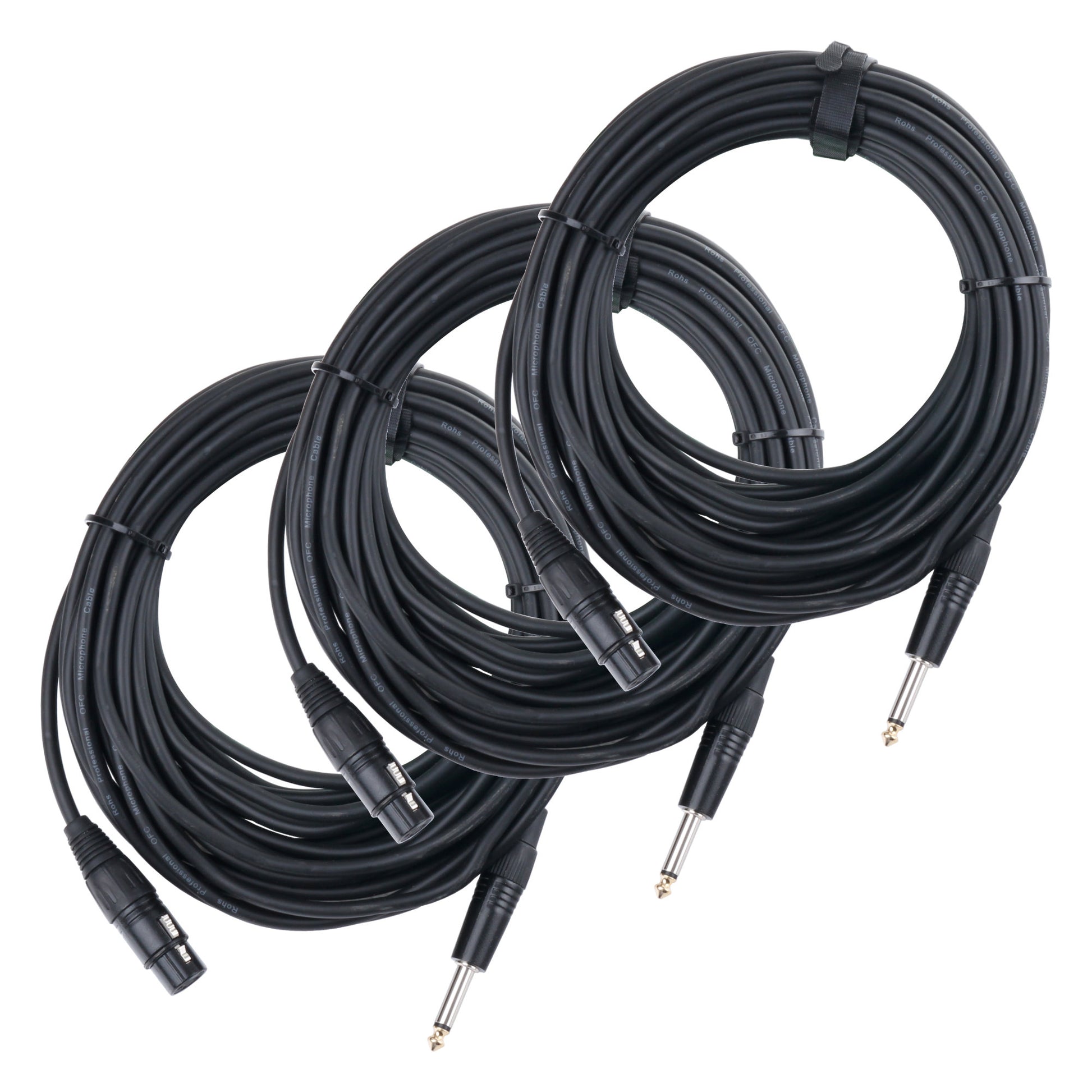 Produktbild von Pronomic Stage XFJ-10 Mikrofonkabel XLR/Klinke 10 m Schwarz 3er Set