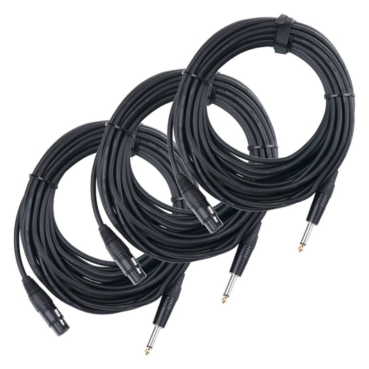 Produktbild von Pronomic Stage XFJ-10 Mikrofonkabel XLR/Klinke 10 m Schwarz 3er Set