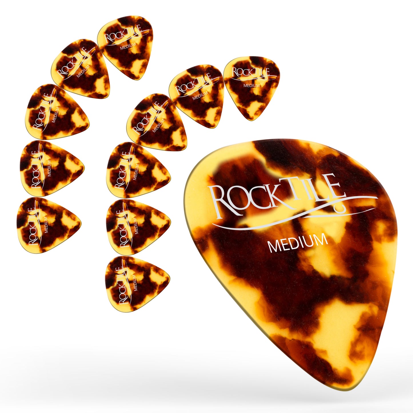 Produktbild von Rocktile Plektren Brown Tortoise Medium 12er Pack