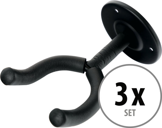 Produktbild von Classic Cantabile Gitarrenwandhalter Schwarz 3 Stück