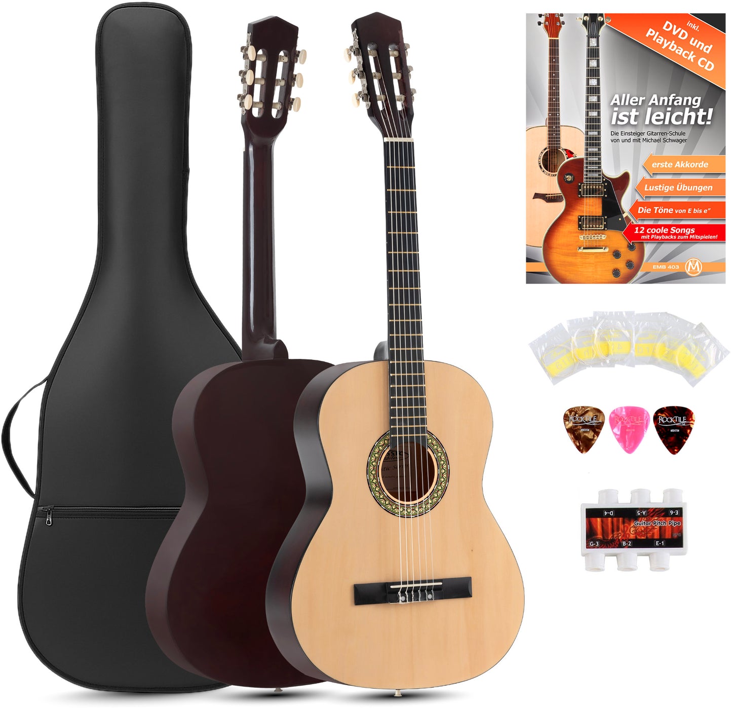 Produktbild von Classic Cantabile Acoustic Series AS-851 7/8 Konzertgitarre Starterset