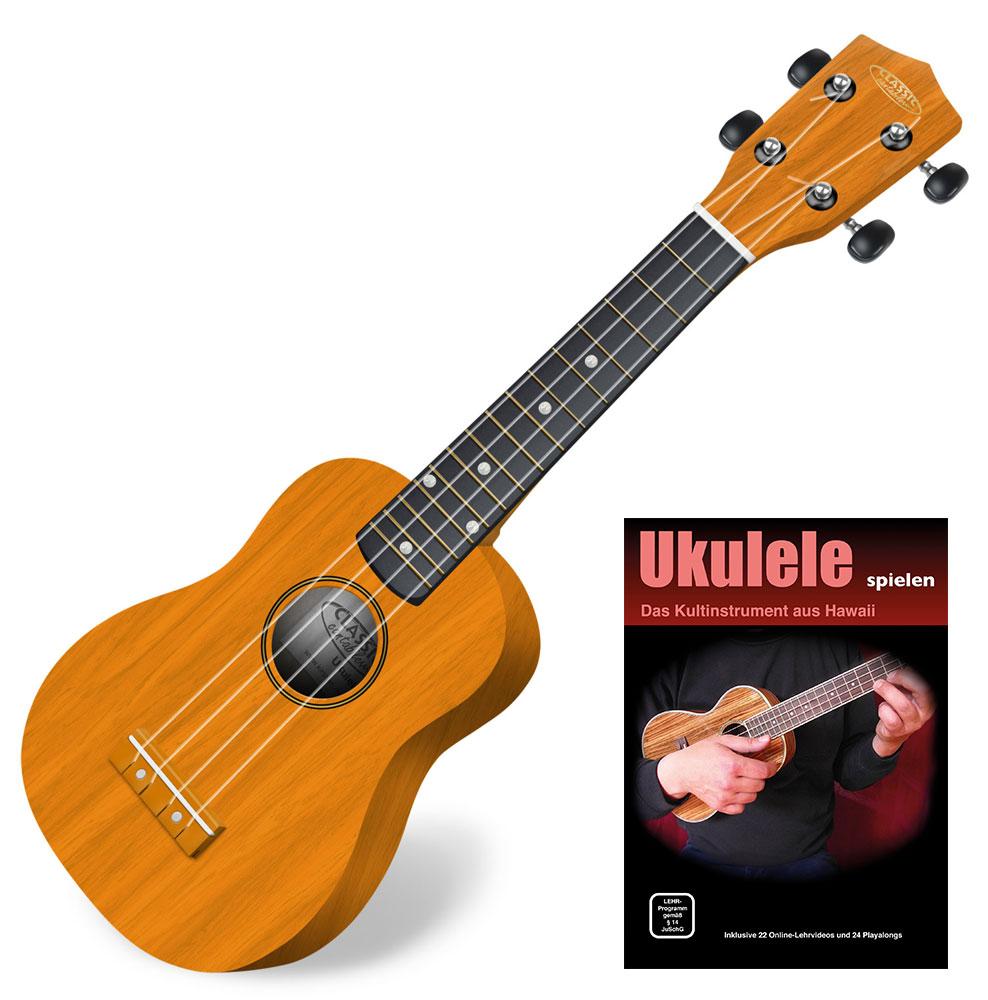 Produktbild von Classic Cantabile US-100 NAT Sopran-Ukulele Natur Set inkl. Lernheft