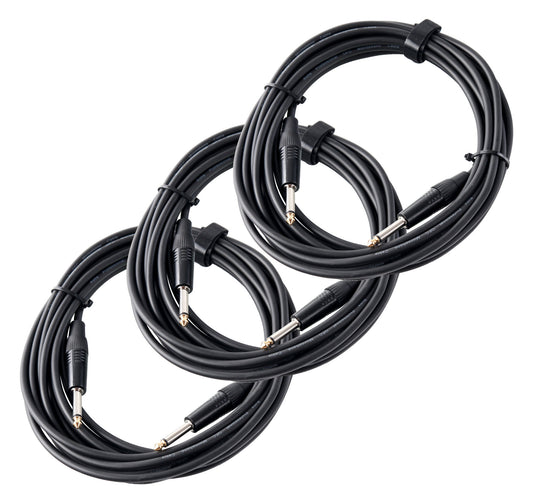 Produktbild von Pronomic Stage INST-6 Instrumentenkabel Klinke 6m schwarz 3x Set