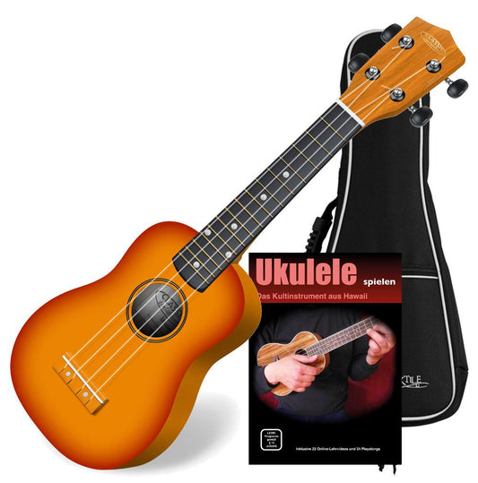 Produktbild von Classic Cantabile US-100 SB Sopran-Ukulele Sunburst Set inkl. Tasche + Lernheft