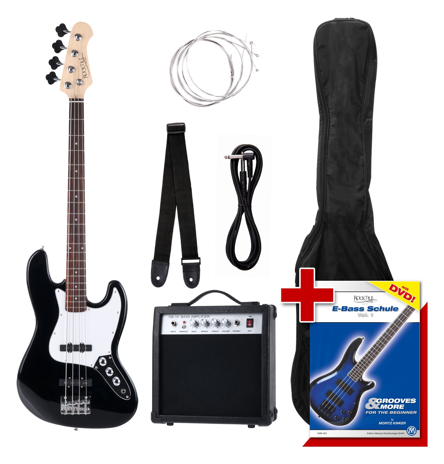Produktbild von Rocktile Groover's Pack JB E-Bass Black