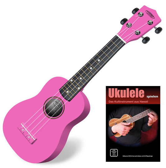 Produktbild von Classic Cantabile US-100 PK Sopran-Ukulele Pink Set inkl. Lernheft