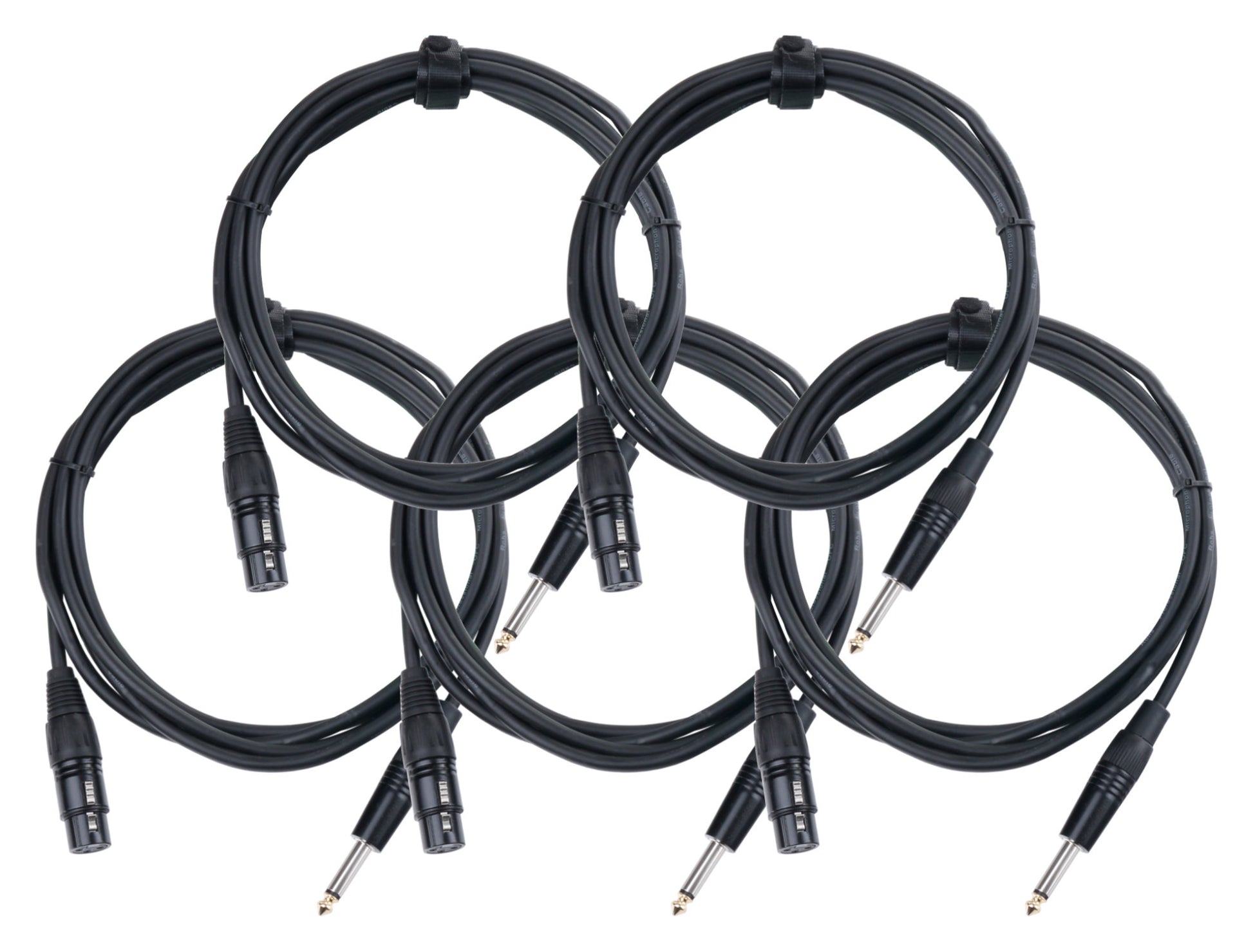 Produktbild von Pronomic Stage XFJ-2.5 Mikrofonkabel XLR/Klinke 2,5 m Schwarz 5er Set