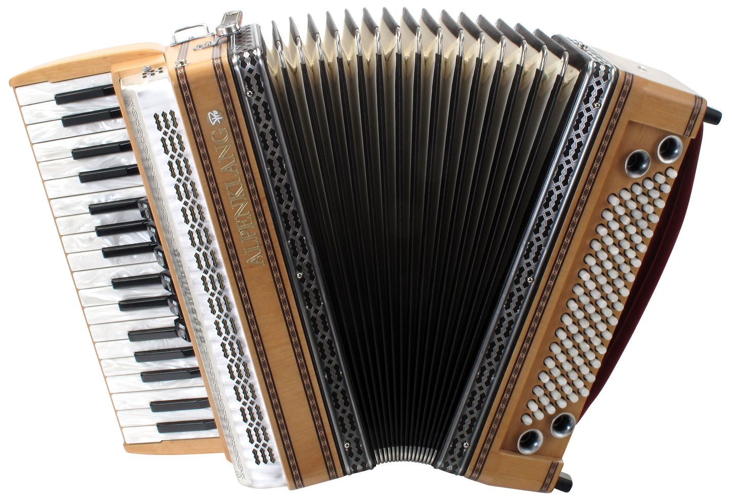 Produktbild von Alpenklang Pro Akkordeon III 96 Tasten-Steirische Erle, weißer Balg