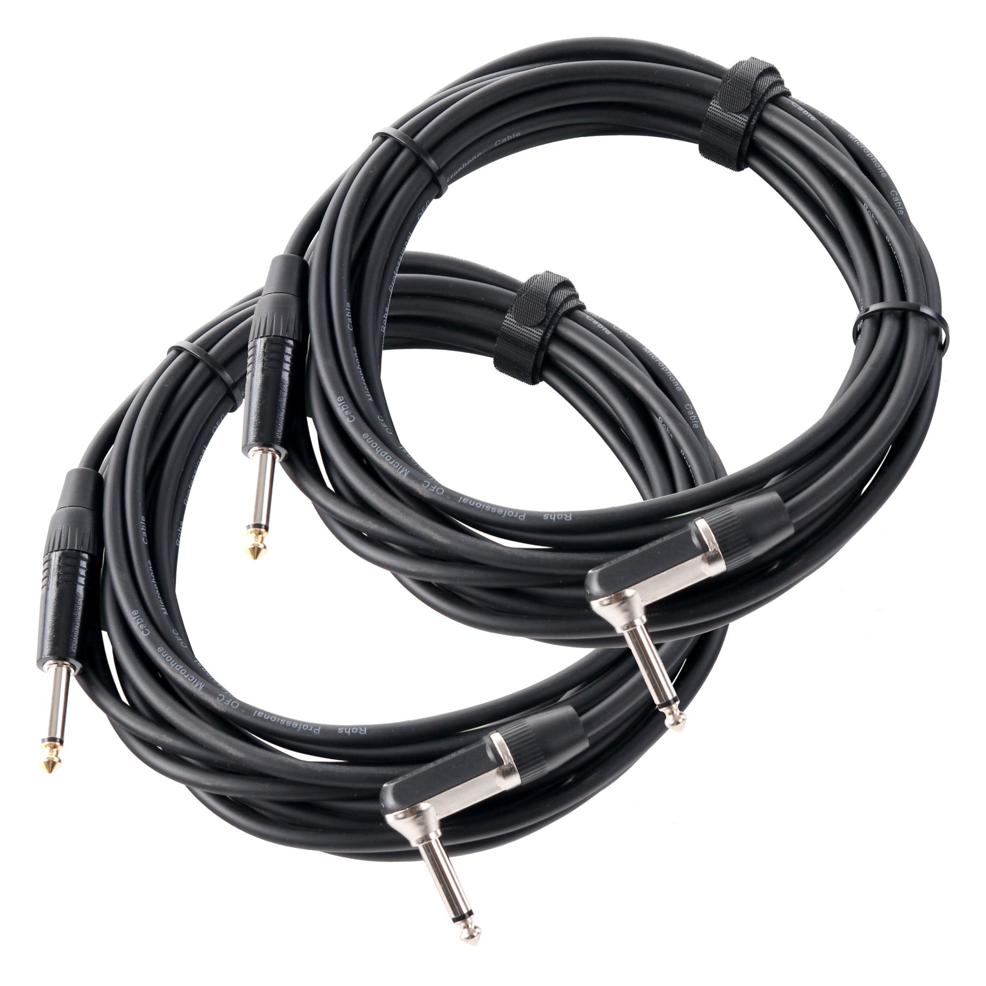 Produktbild von Pronomic Stage INST-A-6 Instrumentenkabel Winkelstecker 6 m schwarz 2x Set