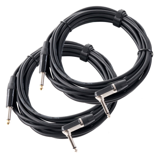 Produktbild von Pronomic Stage INST-A-6 Instrumentenkabel Winkelstecker 6 m schwarz 2x Set