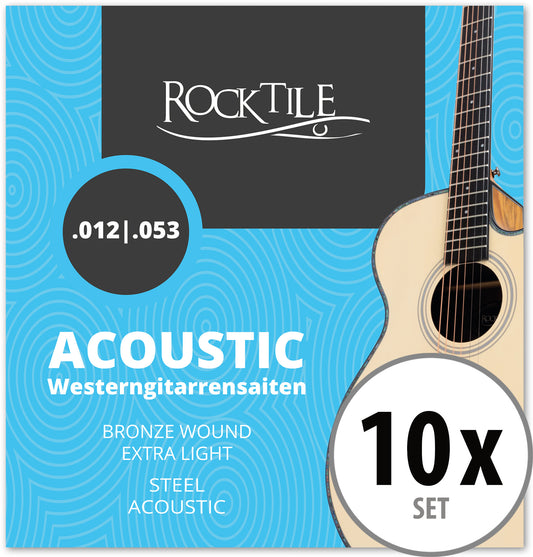 Produktbild von Rocktile Saiten für Westerngitarre Light 10er Pack