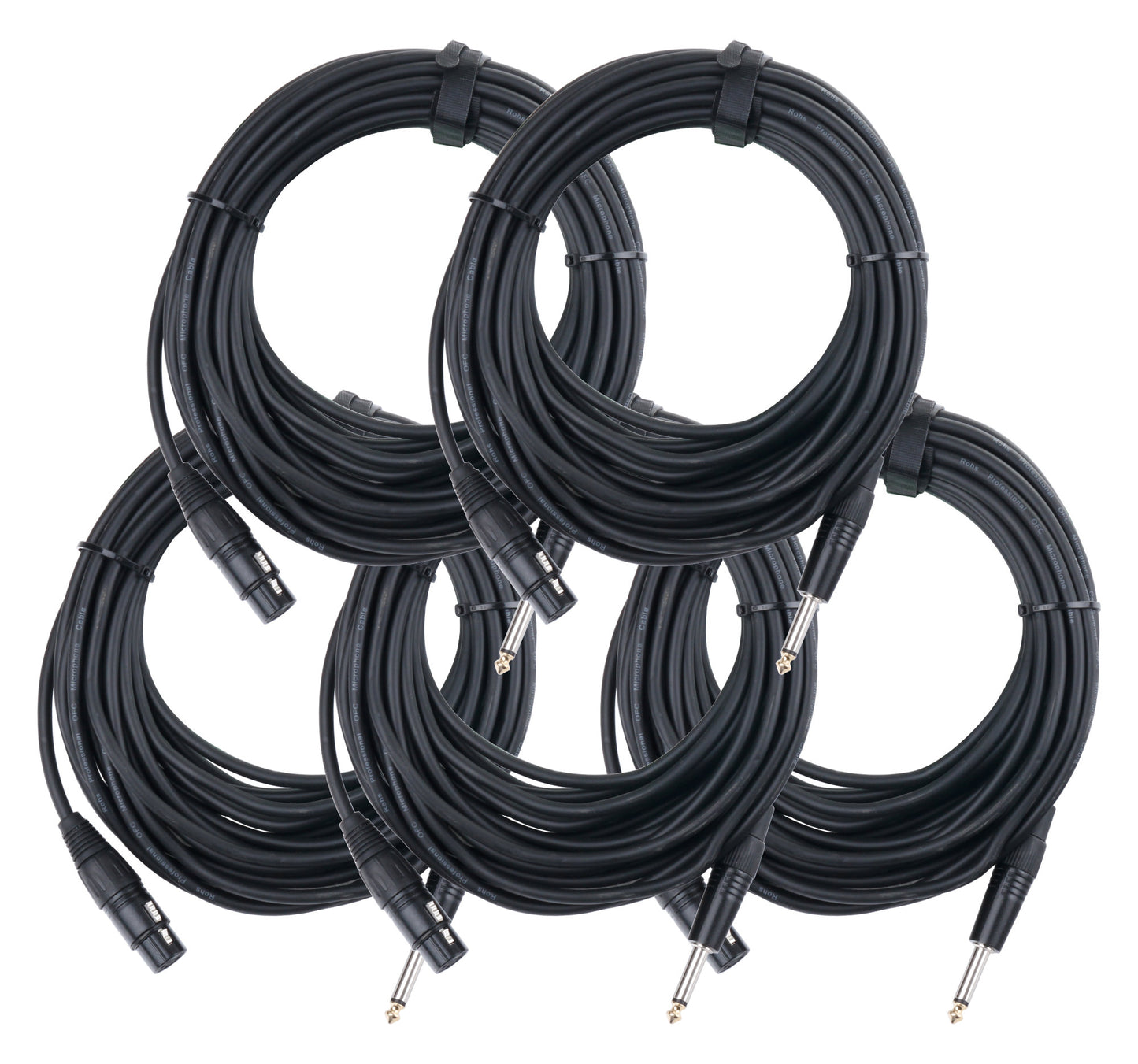 Produktbild von Pronomic Stage XFJ-10 Mikrofonkabel XLR/Klinke 10 m Schwarz 5er Set