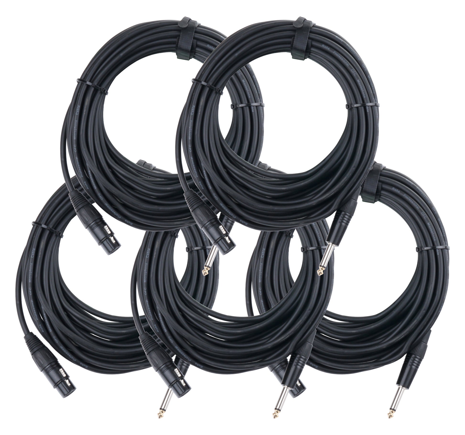 Produktbild von Pronomic Stage XFJ-10 Mikrofonkabel XLR/Klinke 10 m Schwarz 5er Set