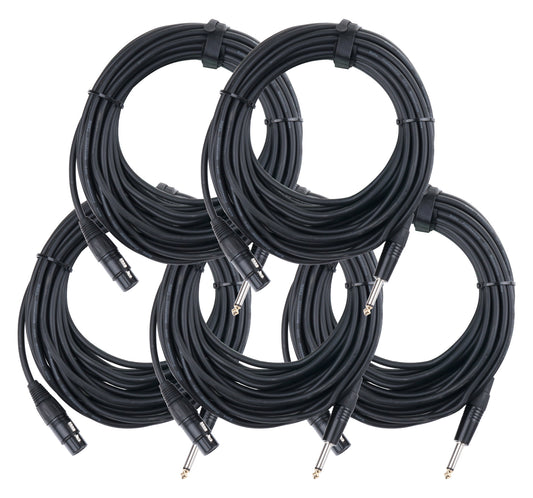 Produktbild von Pronomic Stage XFJ-10 Mikrofonkabel XLR/Klinke 10 m Schwarz 5er Set