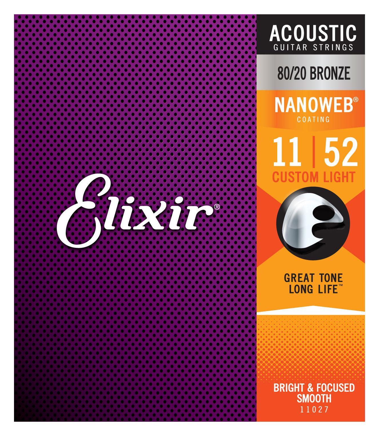 Produktbild von Elixir 11027 Akustik 80/20 Nanoweb Custom Light