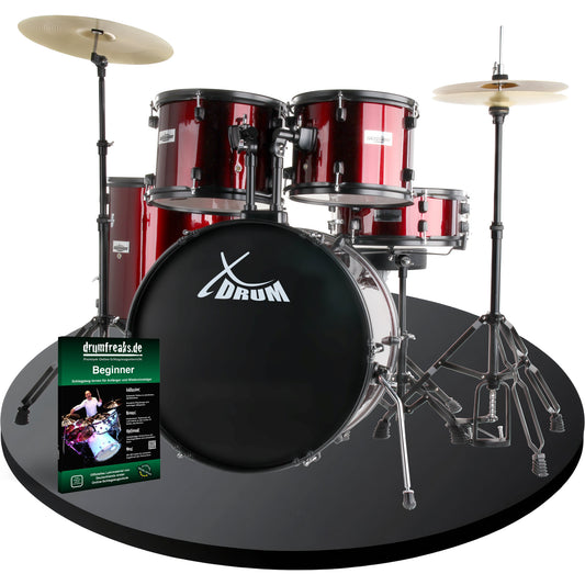 Produktbild von XDrum Rookie 22" Standard Schlagzeug Komplettset Ruby Red inkl. Schule
