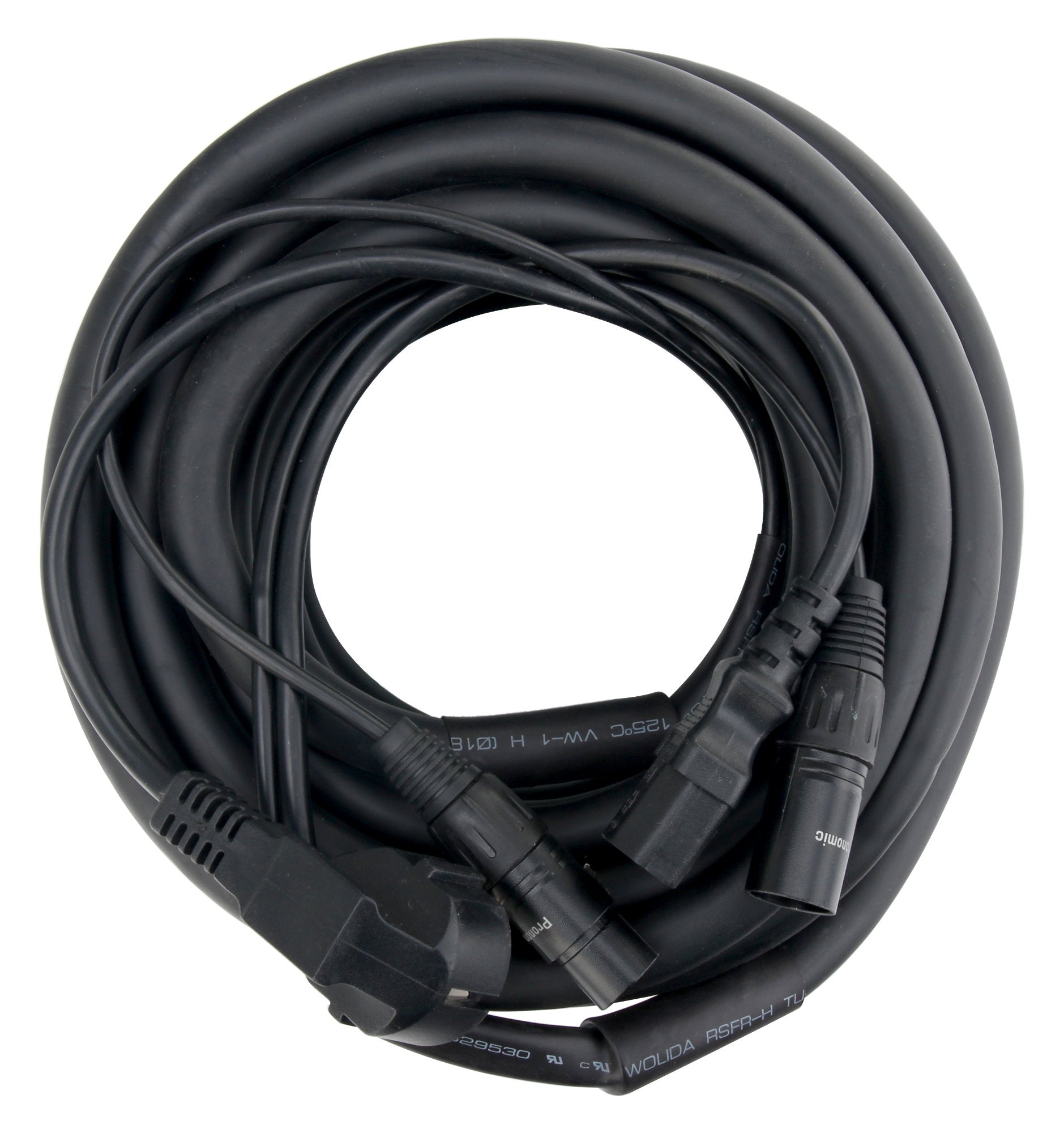 Produktbild von Pronomic Stage EUIECX-10 Hybridkabel Schukostecker auf Kaltgerätebuchse, XLR/XLR 10m