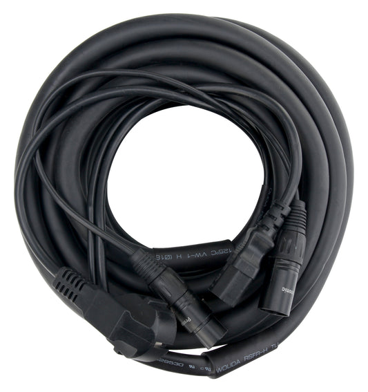 Produktbild von Pronomic Stage EUIECX-10 Hybridkabel Schukostecker auf Kaltgerätebuchse, XLR/XLR 10m