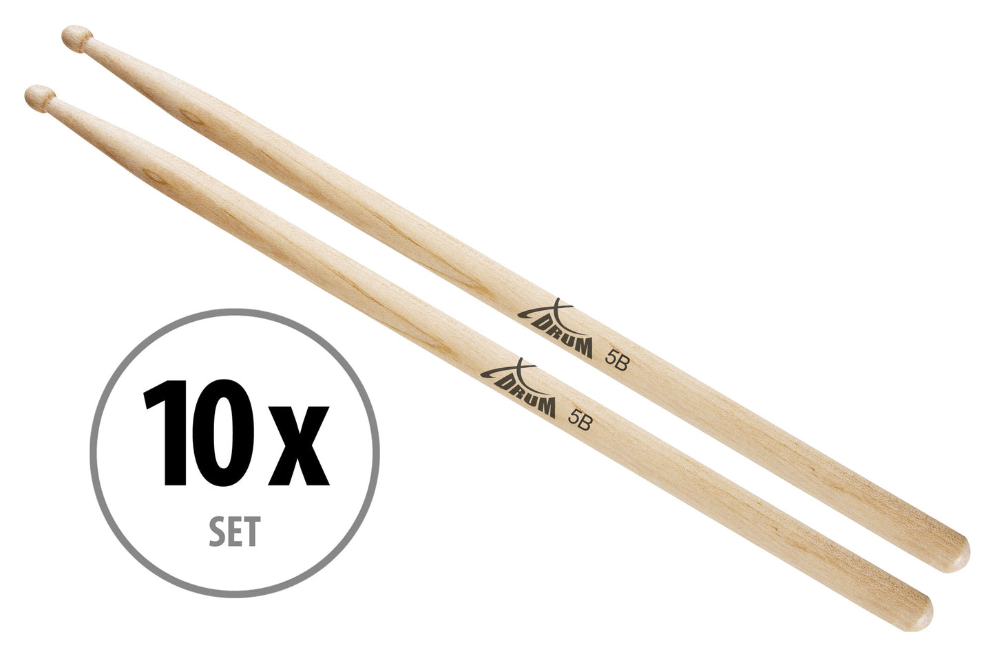 Produktbild von 10 Paar XDrum Schlagzeug Sticks 5B Wood Tip