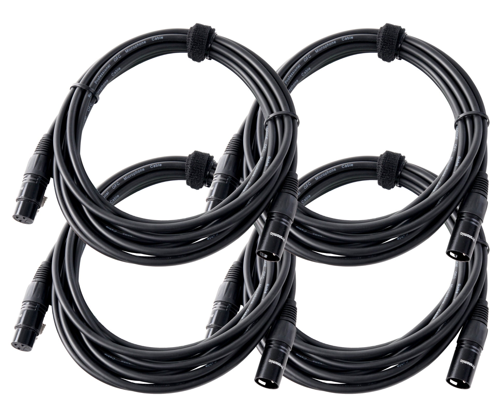 Produktbild von Pronomic Stage XFXM-5 Mikrofonkabel XLR 5 m Schwarz 4er Set