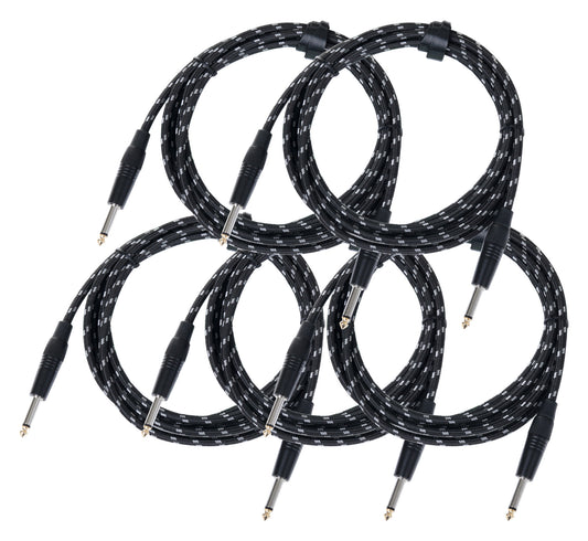 Produktbild von Pronomic Stage INST-3T Instrumentenkabel Klinke 3m Textil 5x Set