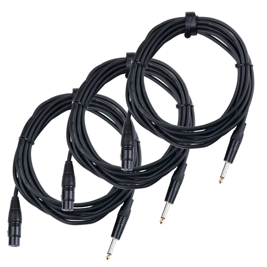 Produktbild von Pronomic Stage XFJ-5 Mikrofonkabel XLR/Klinke 5 m Schwarz 3er Set